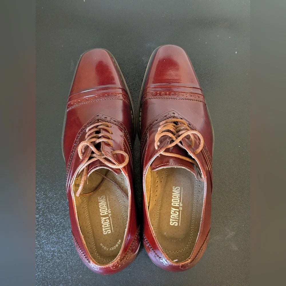 Stacy Adams NWOB Cognac Memory Foam Leather Shoes